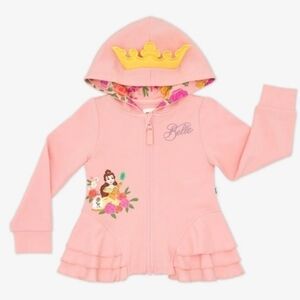 NIB Little Sleepies Disney Princess Belle Peplum Hoodie - 3T- Bamboo, Floral